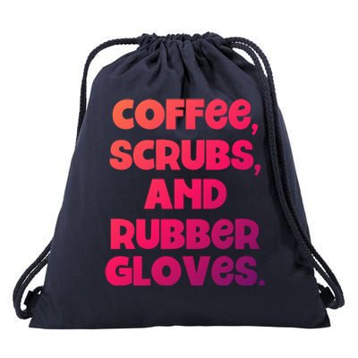 Scrubs And Coffee Scrubs Rubber Gloves Coffee Scrubs Gift Drawstring Bag