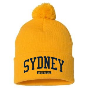 Sydney Australia College University Style Pom Pom 12in Knit Beanie