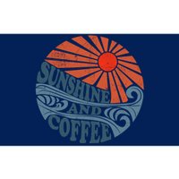 Sunshine And Coffee Funny Retro 70S Vintage Beach Vacation Bumper Sticker