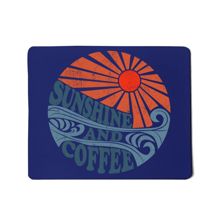 Sunshine And Coffee Funny Retro 70S Vintage Beach Vacation Mousepad