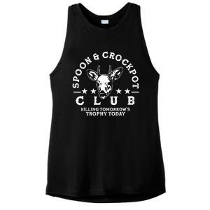 Spoon And Crockpot Club TomorrowS Trophy Deer Hunting Joke Ladies PosiCharge Tri-Blend Wicking Tank