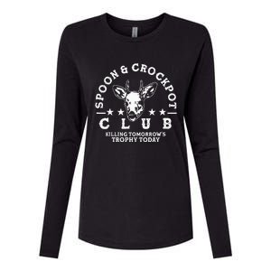 Spoon And Crockpot Club TomorrowS Trophy Deer Hunting Joke Womens Cotton Relaxed Long Sleeve T-Shirt