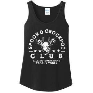 Spoon And Crockpot Club TomorrowS Trophy Deer Hunting Joke Ladies Essential Tank