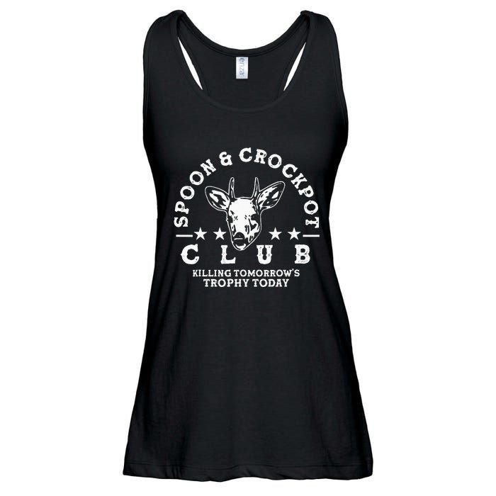 Spoon And Crockpot Club TomorrowS Trophy Deer Hunting Joke Ladies Essential Flowy Tank