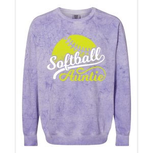 Softball Aunt Coach Softball Auntie Meaningful Gift Colorblast Crewneck Sweatshirt