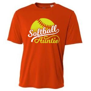 Softball Aunt Coach Softball Auntie Meaningful Gift Cooling Performance Crew T-Shirt