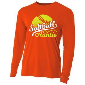 Softball Aunt Coach Softball Auntie Meaningful Gift Cooling Performance Long Sleeve Crew