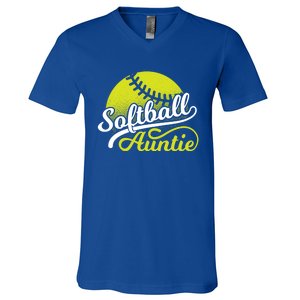 Softball Aunt Coach Softball Auntie Meaningful Gift V-Neck T-Shirt