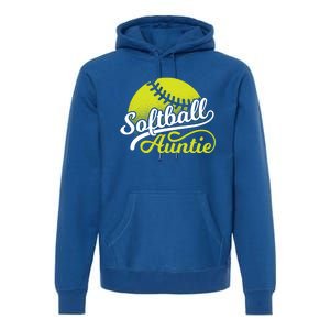 Softball Aunt Coach Softball Auntie Meaningful Gift Premium Hoodie