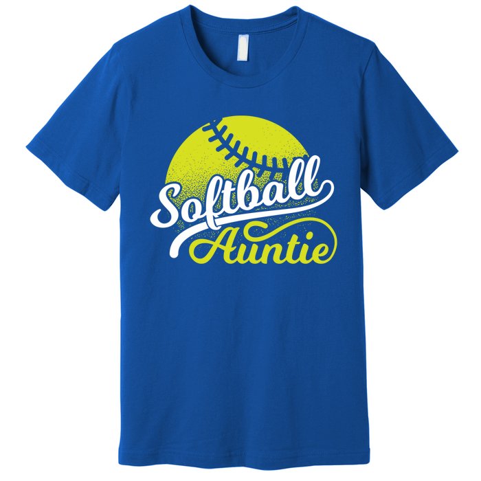 Softball Aunt Coach Softball Auntie Meaningful Gift Premium T-Shirt