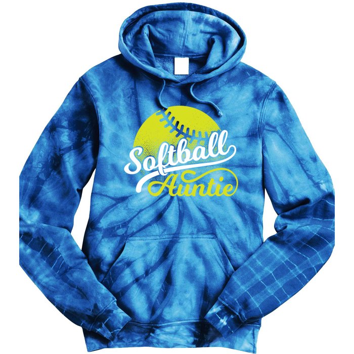 Softball Aunt Coach Softball Auntie Meaningful Gift Tie Dye Hoodie