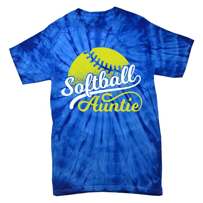 Softball Aunt Coach Softball Auntie Meaningful Gift Tie-Dye T-Shirt