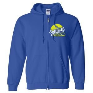 Softball Aunt Coach Softball Auntie Meaningful Gift Full Zip Hoodie