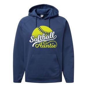 Softball Aunt Coach Softball Auntie Meaningful Gift Performance Fleece Hoodie