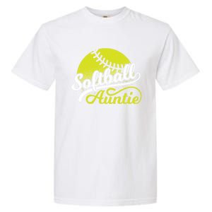 Softball Aunt Coach Softball Auntie Meaningful Gift Garment-Dyed Heavyweight T-Shirt