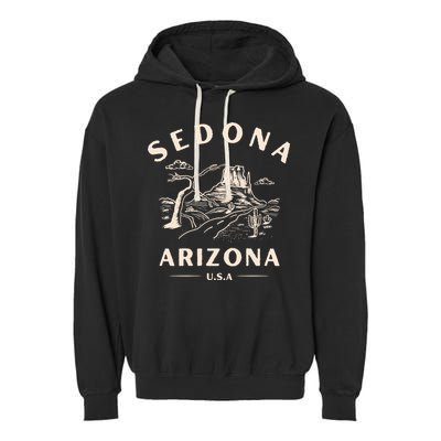 Sedona Arizona Cactus Sunset Desert Garment-Dyed Fleece Hoodie