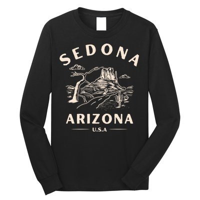 Sedona Arizona Cactus Sunset Desert Long Sleeve Shirt