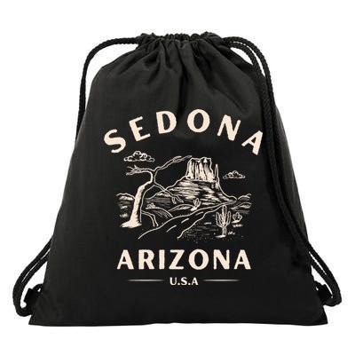Sedona Arizona Cactus Sunset Desert Drawstring Bag