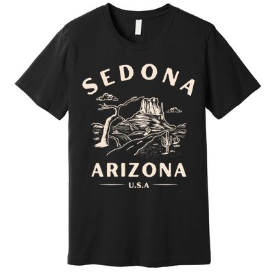 Sedona Arizona Cactus Sunset Desert Premium T-Shirt