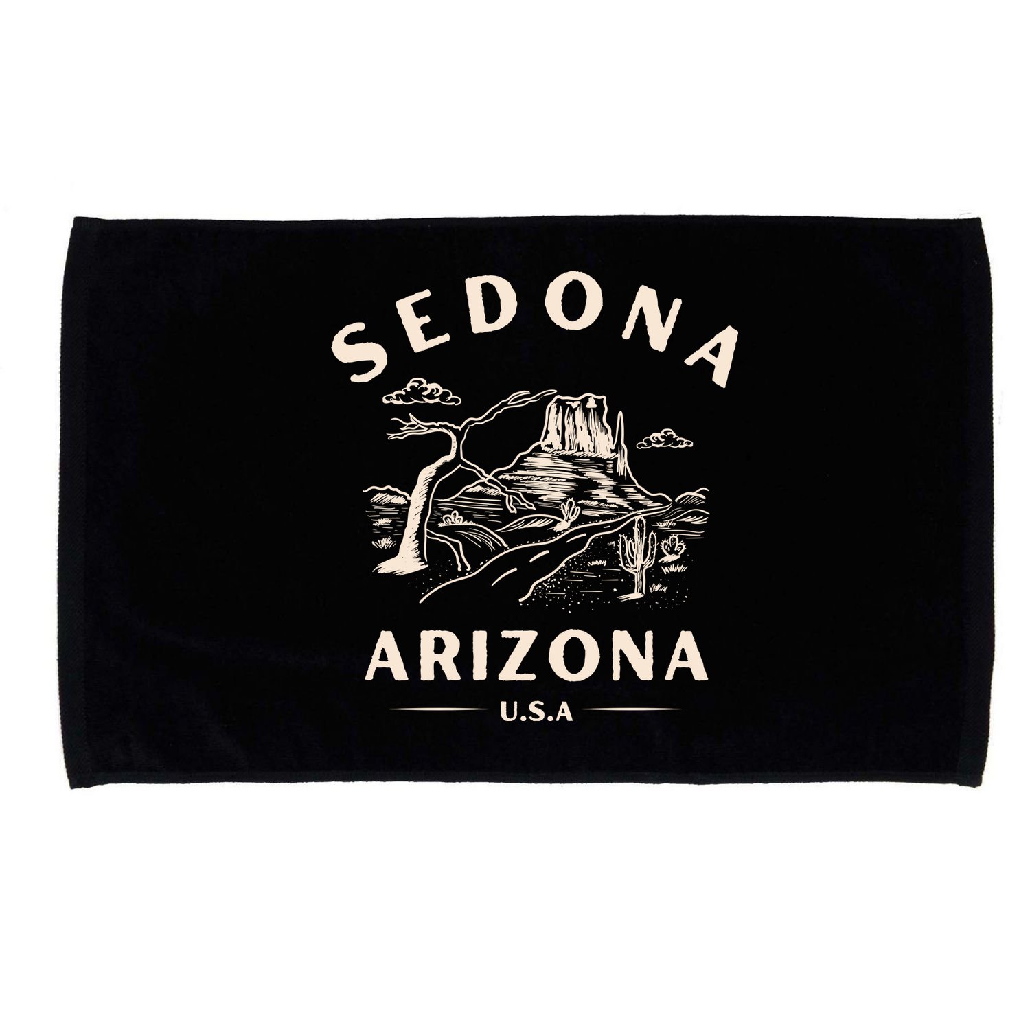 Sedona Arizona Cactus Sunset Desert Microfiber Hand Towel