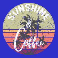 Sunshine And Coffee Funny Retro Vintage Sunset Palm Trees Gift Baby Bodysuit