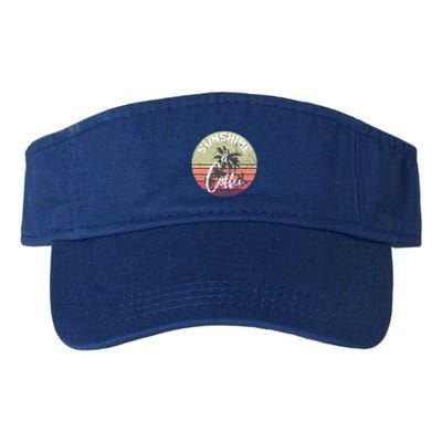 Sunshine And Coffee Funny Retro Vintage Sunset Palm Trees Gift Visor