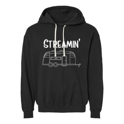 Streamin' Airstream Camping Garment-Dyed Fleece Hoodie