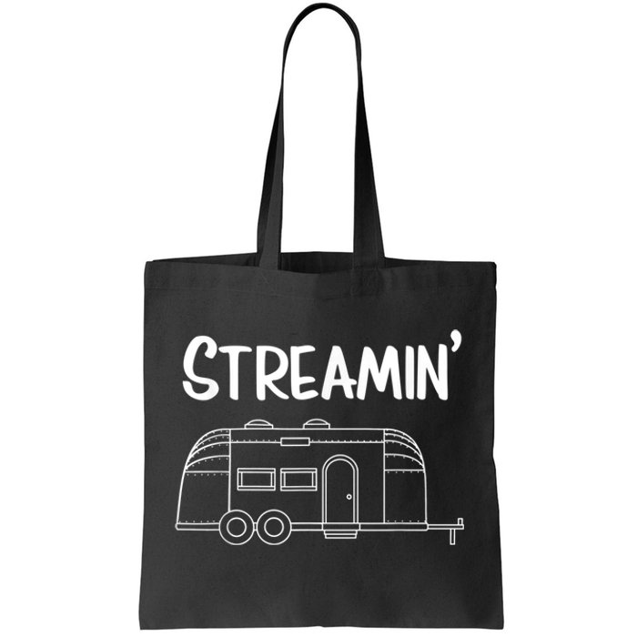 Streamin' Airstream Camping Tote Bag