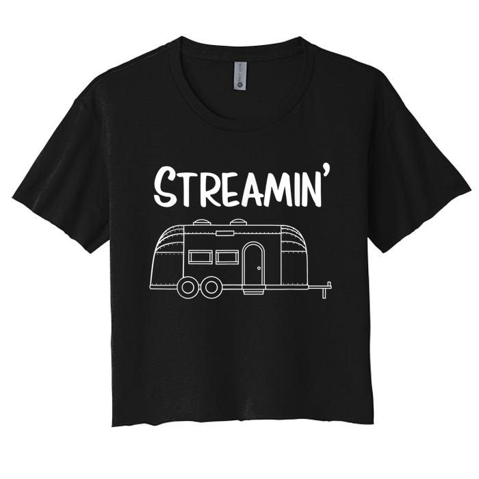 Streamin' Airstream Camping Women's Crop Top Tee