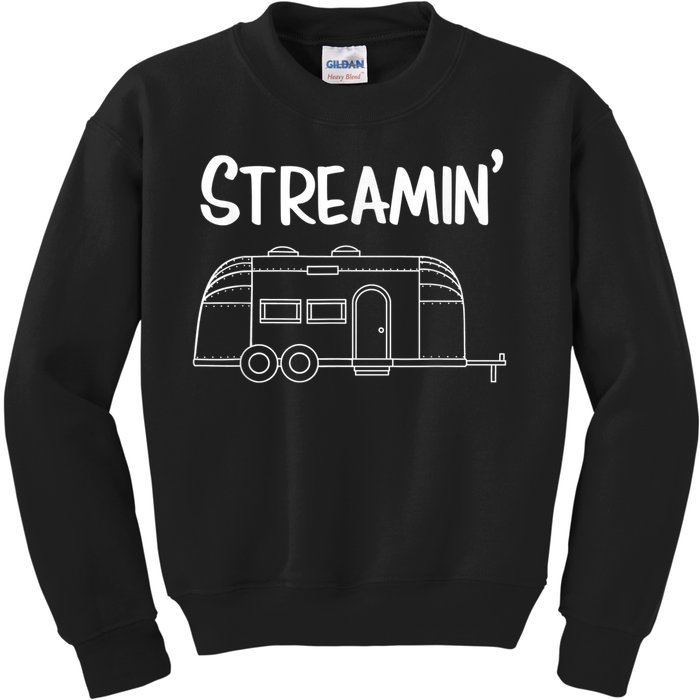 Streamin' Airstream Camping Kids Sweatshirt