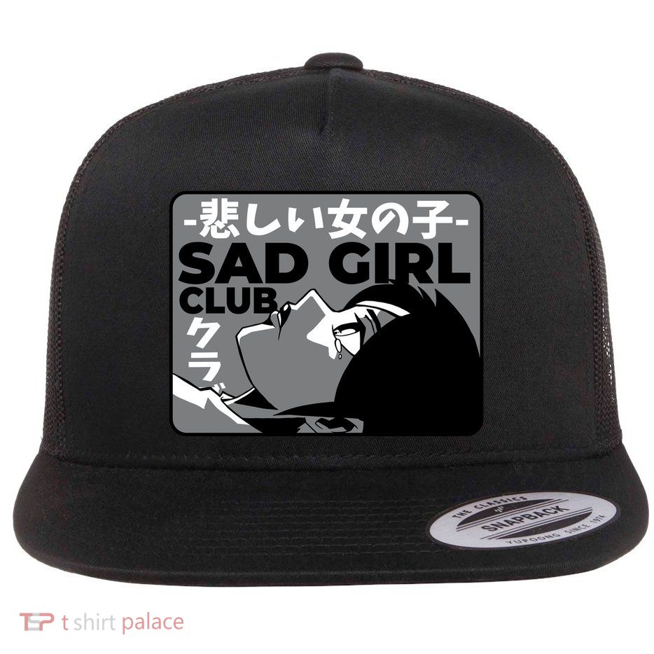 Sad Girl Club Anime Flat Bill Trucker Hat