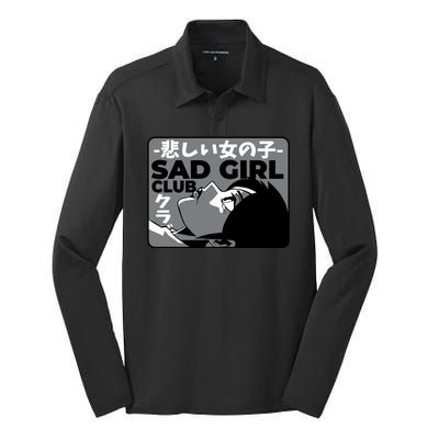 Sad Girl Club Anime Silk Touch Performance Long Sleeve Polo