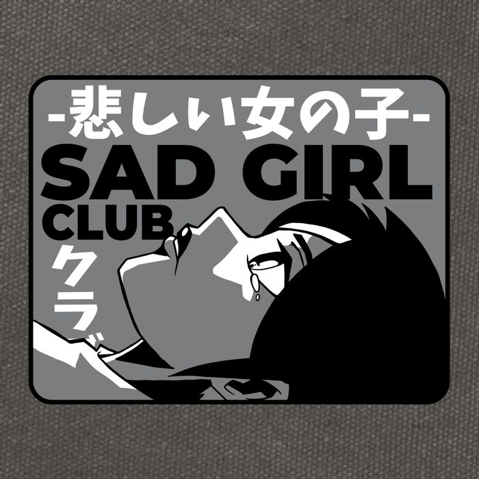 Sad Girl Club Anime Cotton Canvas Backpack