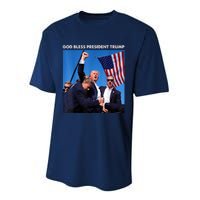 Shooting At Donald Trump Rally Gift God Bless President Trump Performance Sprint T-Shirt