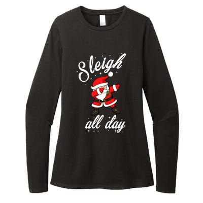 Sleigh All Day Dabbing Santa Funny Christmas Gift Womens CVC Long Sleeve Shirt