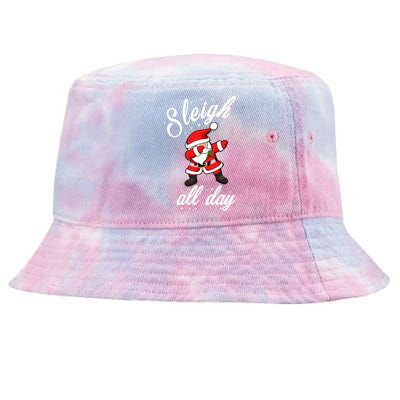 Sleigh All Day Dabbing Santa Funny Christmas Gift Tie-Dyed Bucket Hat