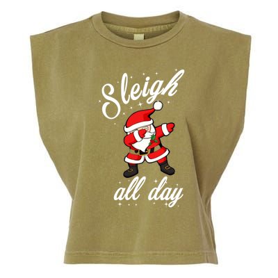 Sleigh All Day Dabbing Santa Funny Christmas Gift Garment-Dyed Women's Muscle Tee