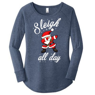 Sleigh All Day Dabbing Santa Funny Christmas Gift Women's Perfect Tri Tunic Long Sleeve Shirt