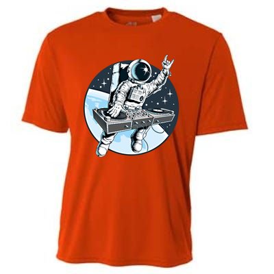 Space Astronaut Dj Disc Jockey Dancing Graphic Cool Designs Funny Gift Cooling Performance Crew T-Shirt