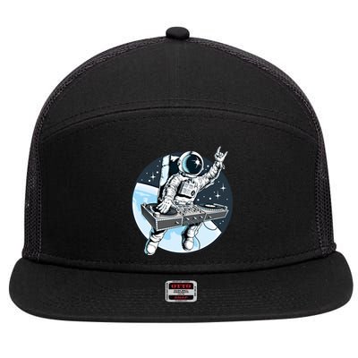 Space Astronaut Dj Disc Jockey Dancing Graphic Cool Designs Funny Gift 7 Panel Mesh Trucker Snapback Hat