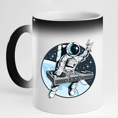 Space Astronaut Dj Disc Jockey Dancing Graphic Cool Designs Funny Gift 11oz Black Color Changing Mug