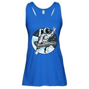 Space Astronaut Dj Disc Jockey Dancing Graphic Cool Designs Funny Gift Ladies Essential Flowy Tank