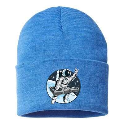 Space Astronaut Dj Disc Jockey Dancing Graphic Cool Designs Funny Gift Sustainable Knit Beanie