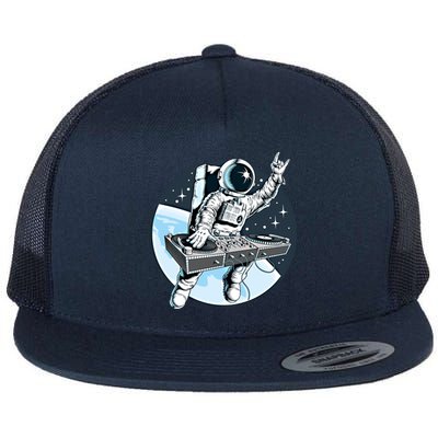 Space Astronaut Dj Disc Jockey Dancing Graphic Cool Designs Funny Gift Flat Bill Trucker Hat