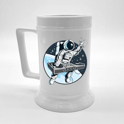 Space Astronaut Dj Disc Jockey Dancing Graphic Cool Designs Funny Gift Beer Stein