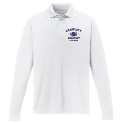 Starfleet Academy Distressed Performance Long Sleeve Polo