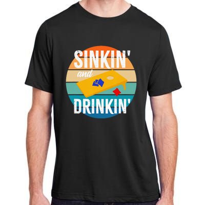 Sinkin' and Drinkin cornhole Sinking Drinking funny Cornhole Adult ChromaSoft Performance T-Shirt