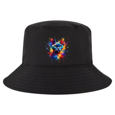 Splash Art Devon Rex Pixie Cats .Png Cool Comfort Performance Bucket Hat