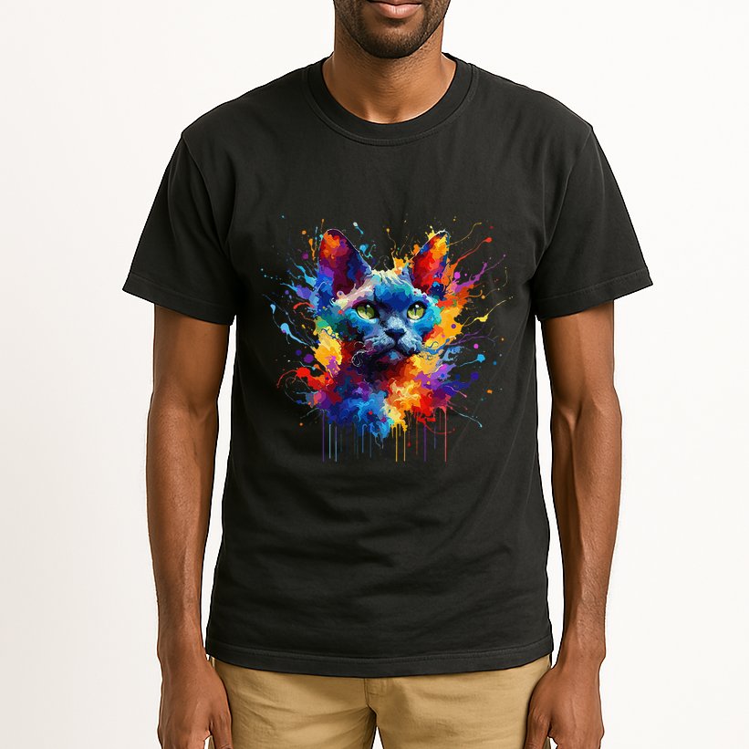 Splash Art Devon Rex Pixie Cats .Png Tall T-Shirt