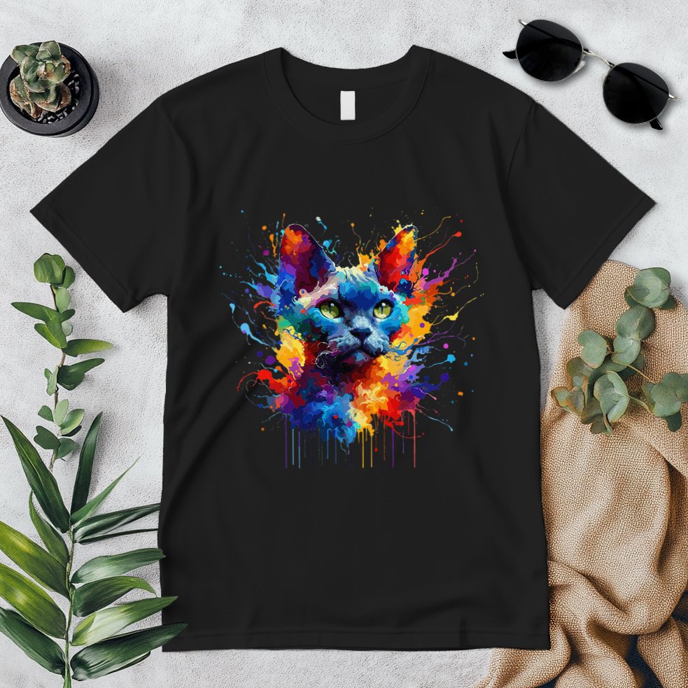 Splash Art Devon Rex Pixie Cats .Png Premium T-Shirt